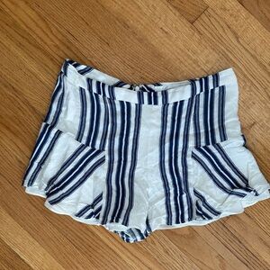 Lovers + Friends Navy and White High Waist Shorts